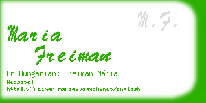 maria freiman business card